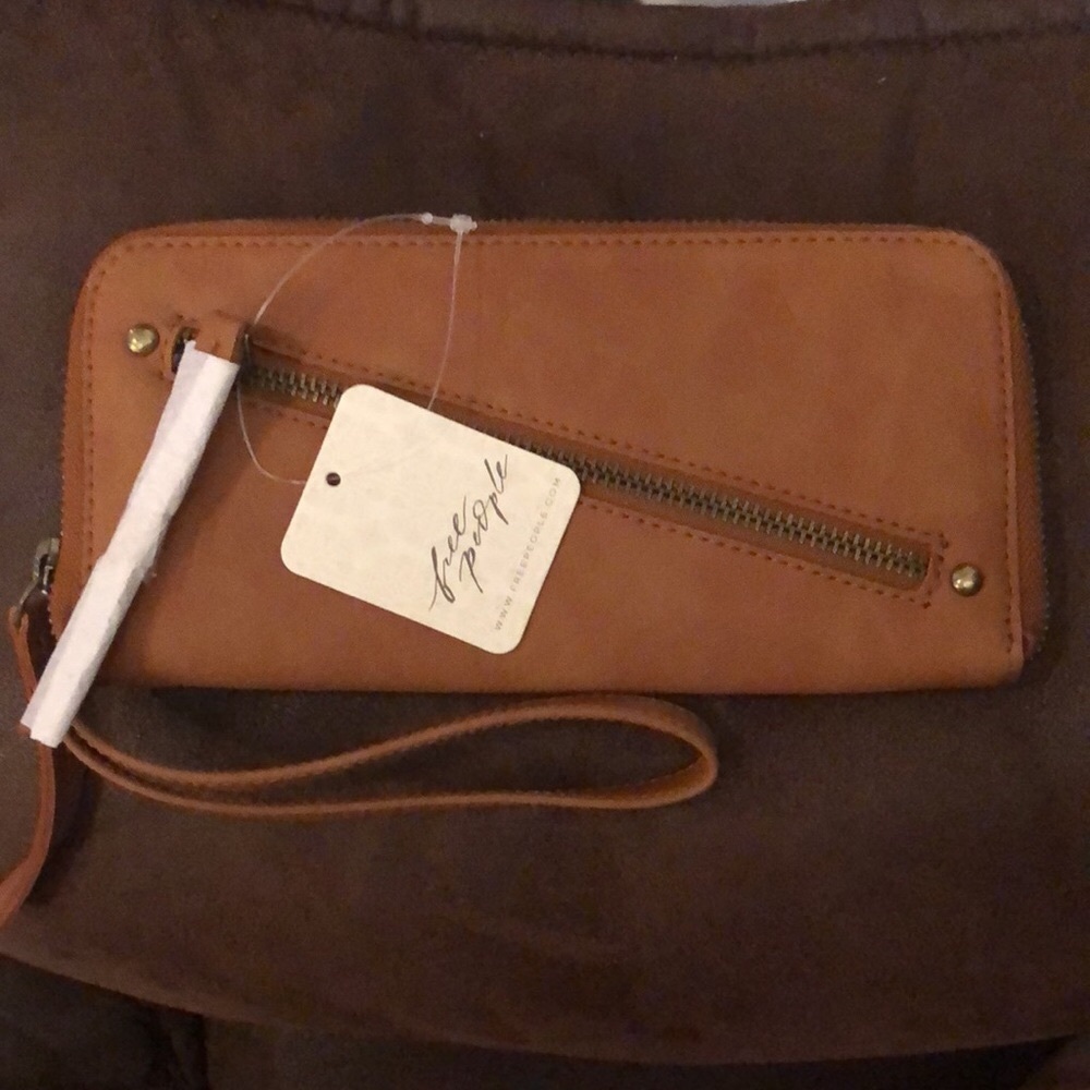 Free People - Distressed Vegan Leather Wallet (Brown)